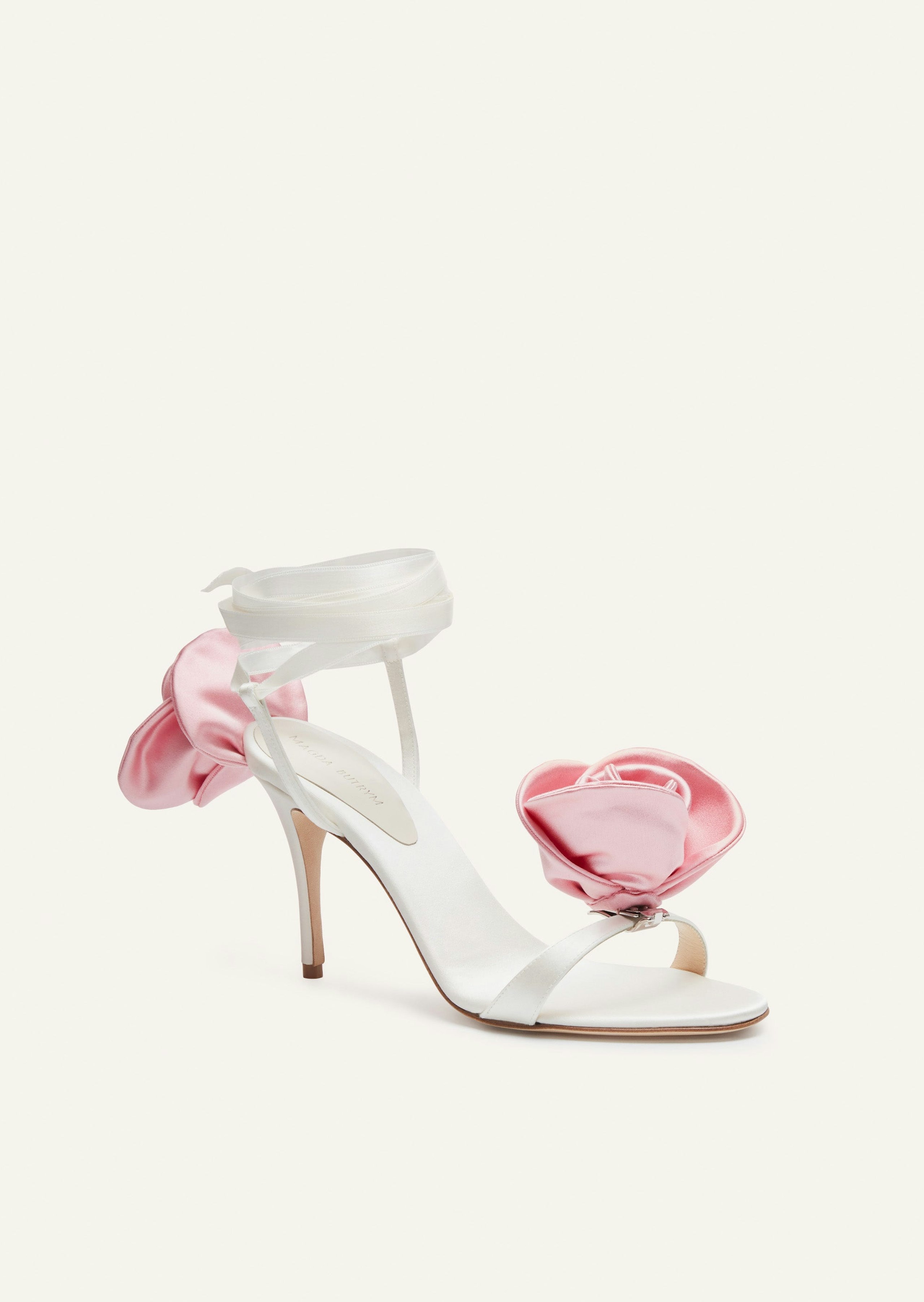 AW23 FLOWER SHOES SATIN CREAM PINK 9