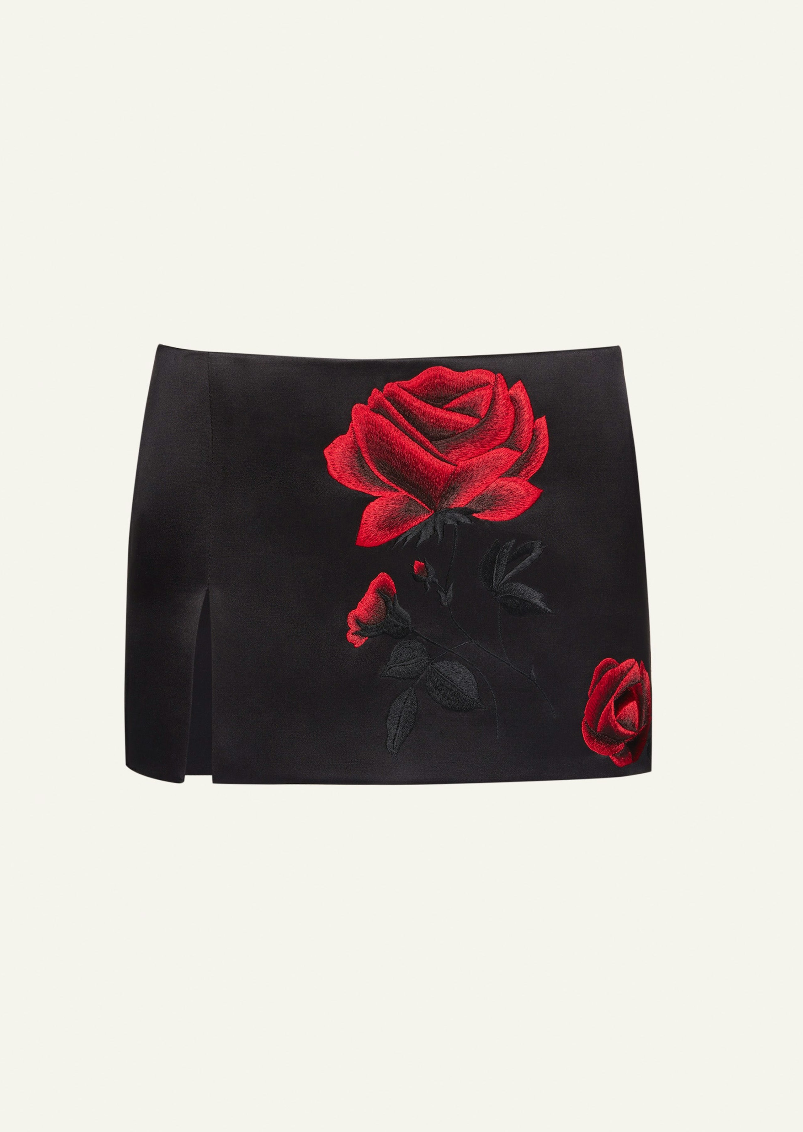 AW23 SKIRT 04 BLACK EMBROIDERY