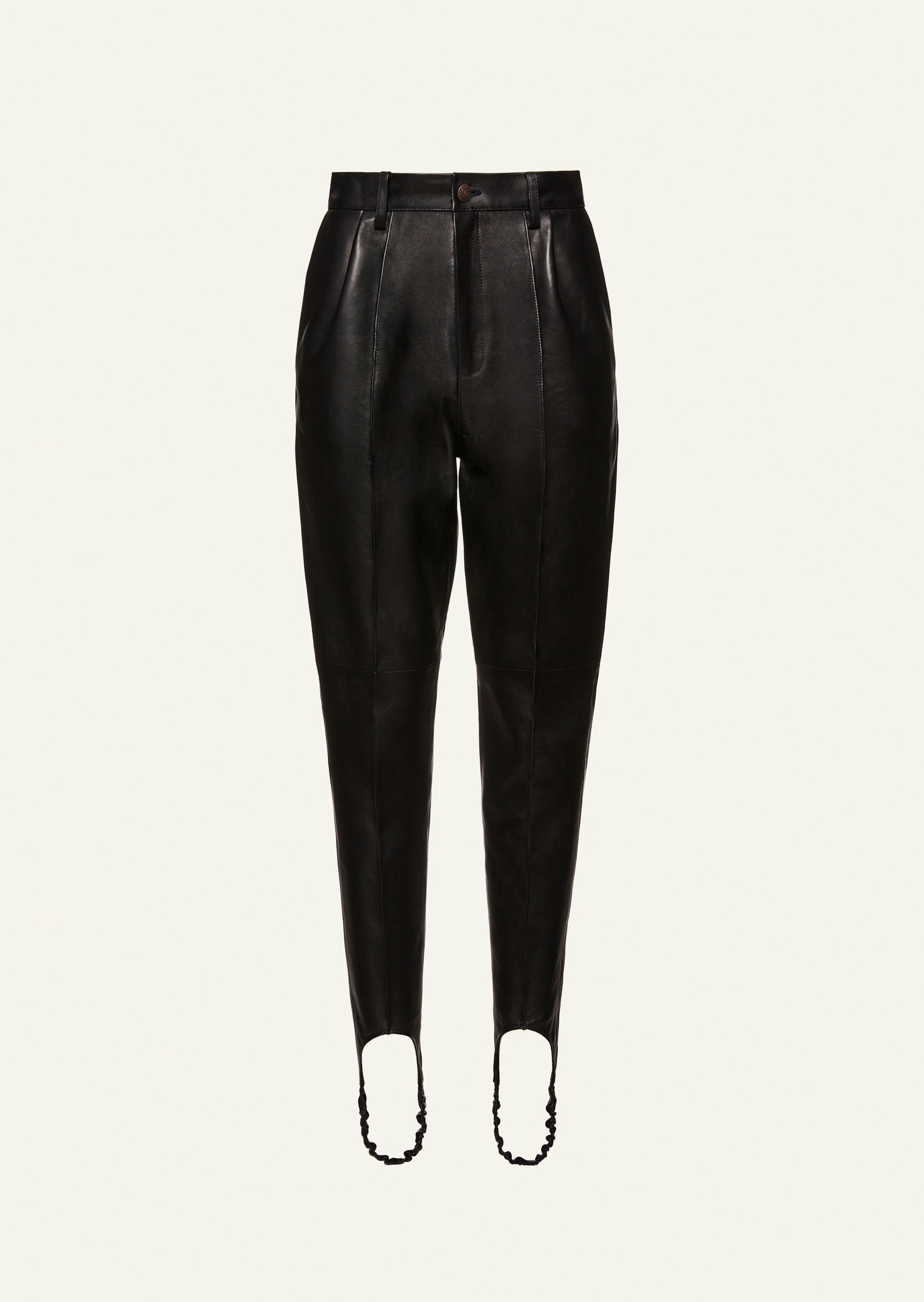 AW22 LEATHER 05 PANTS BLACK