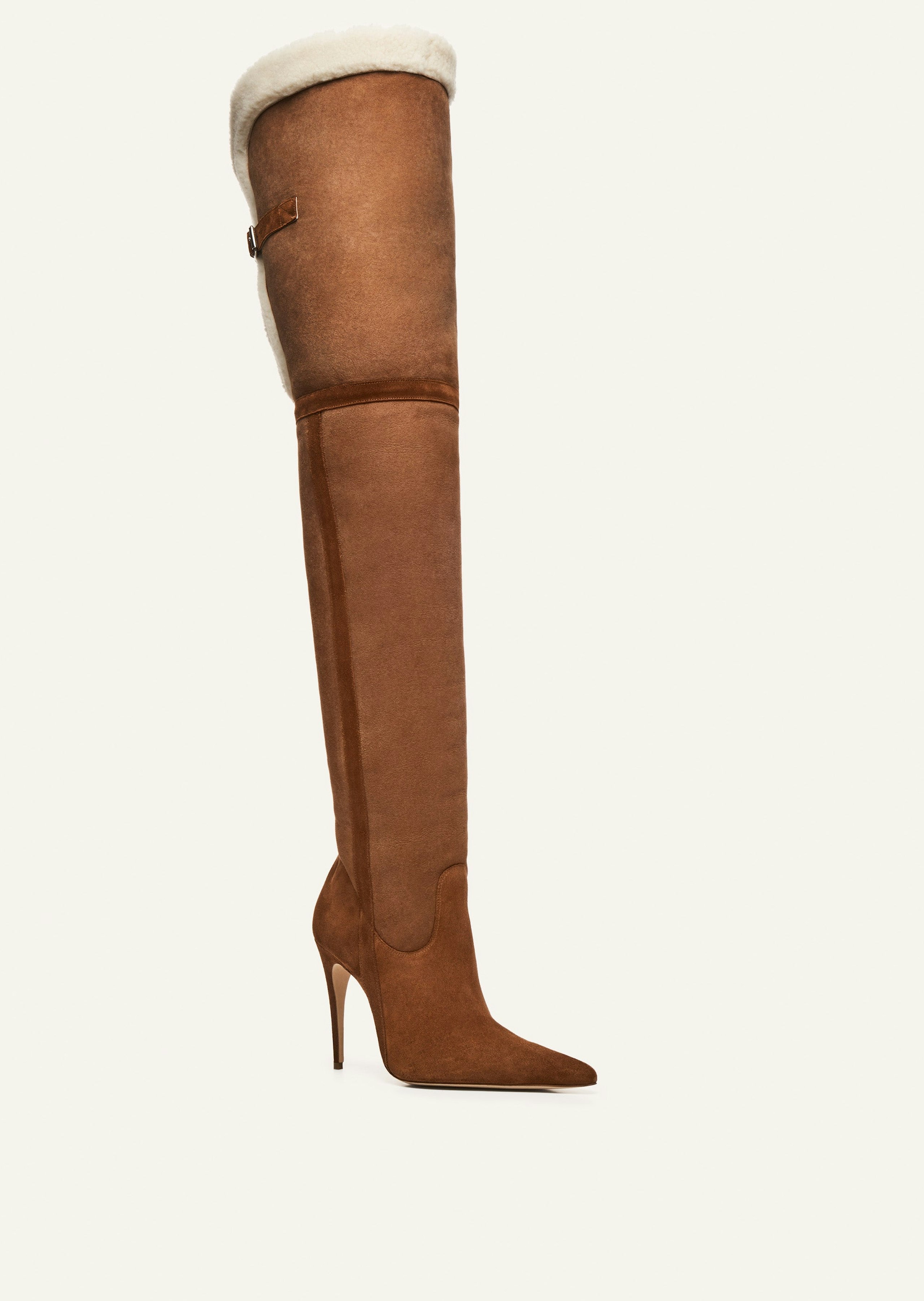 AW22 OVERKNEE BOOTS SHEARLING CREAM