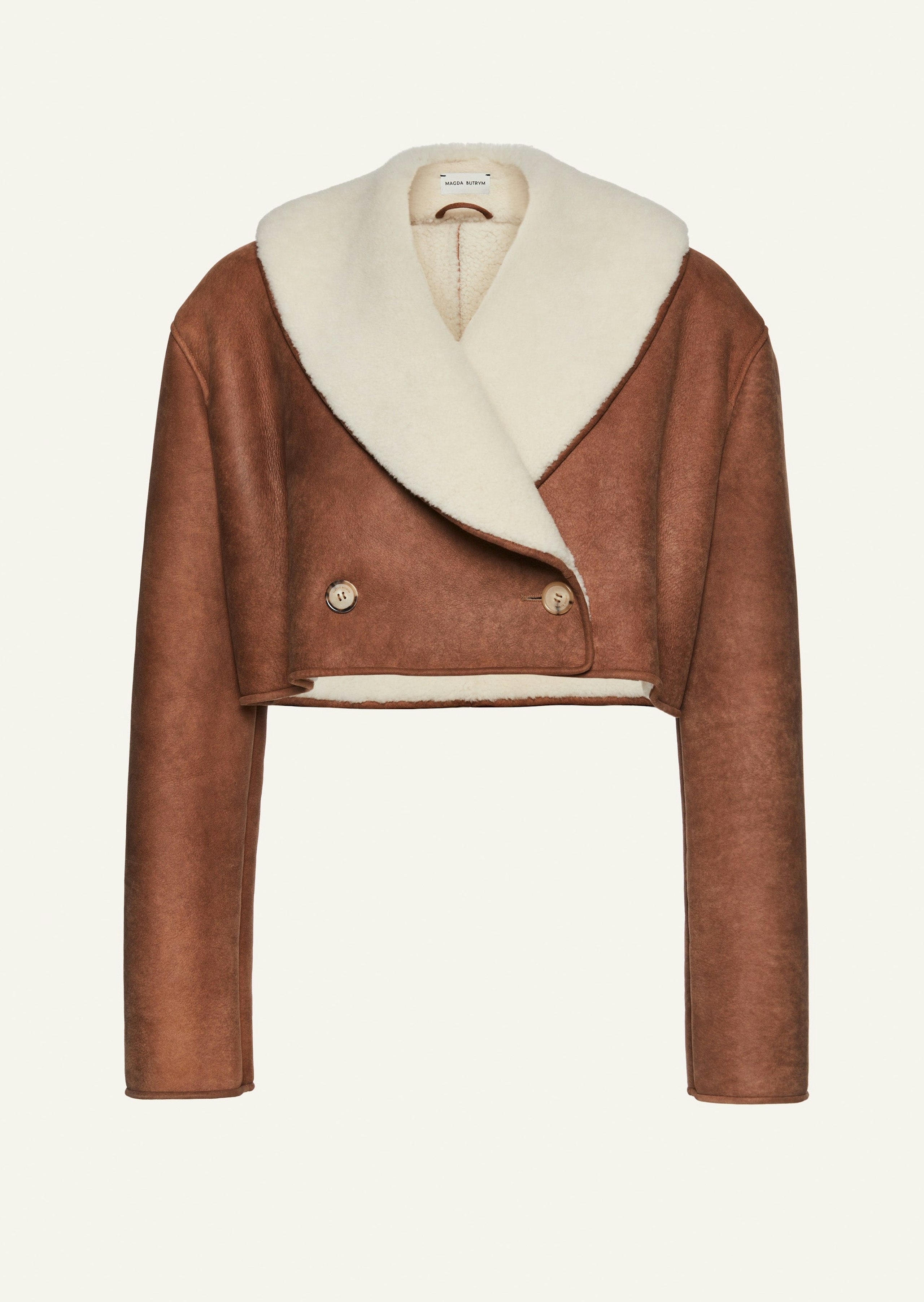 AW23 LEATHER 11 SHEARLING JACKET BEIGE