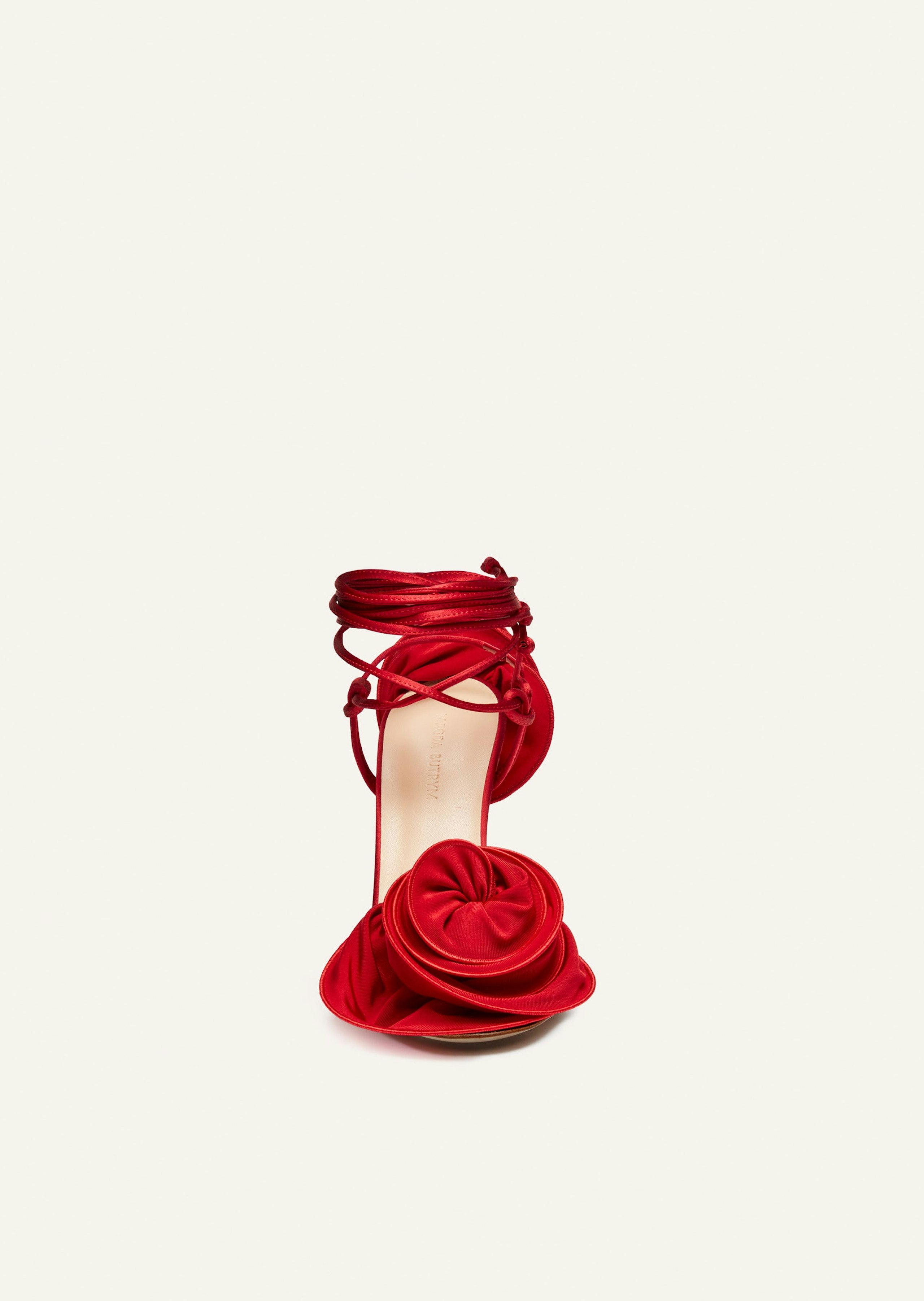 PF23 FLOWER SHOES SATIN RED